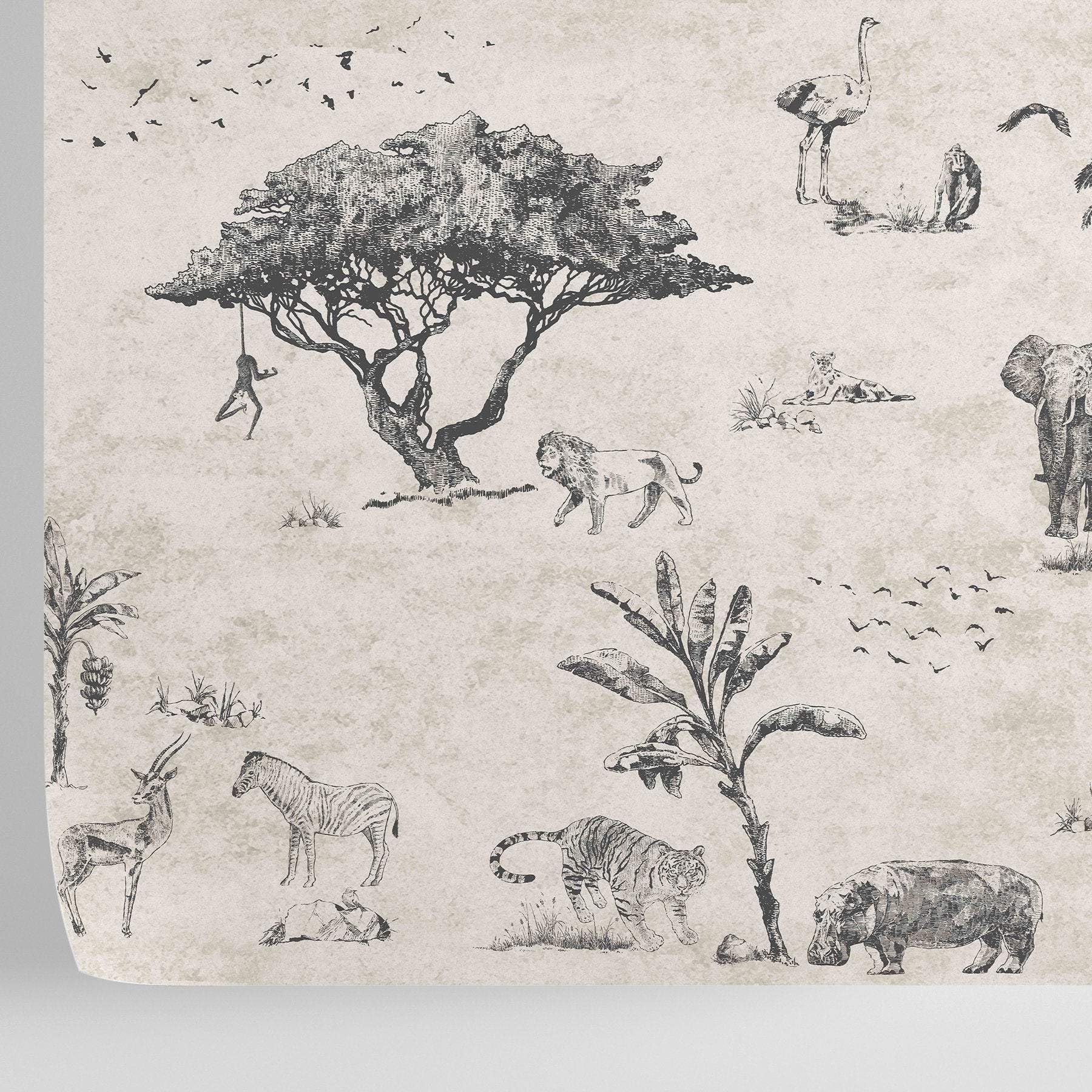 Papier peint Safari facile à poser pour décoration murale et meuble