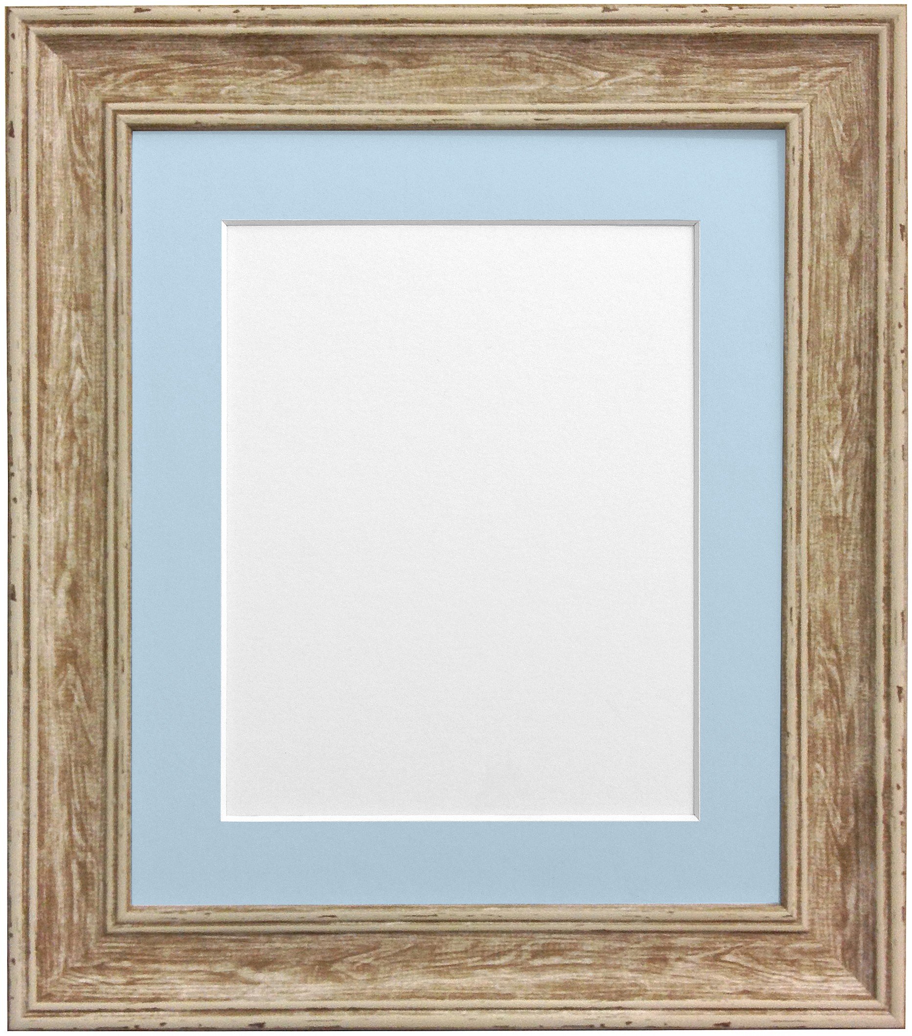 Frames By Post Blue Mount Scandi Distressed Wood Picture Photo Frame With A2 Image Size A3