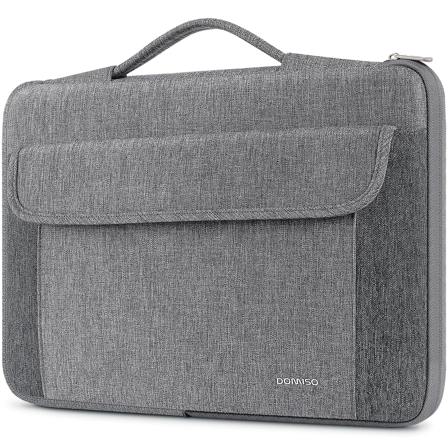 DOMISO Laptophülle 15,6 Zoll mit Ausziehbarem Tragegriff - Wasserabweisend Schutzhülle Tasche für MacBook Pro, Dell XPS 15, HP Envy 15 und andere 15-15,6" Laptops - Grau
