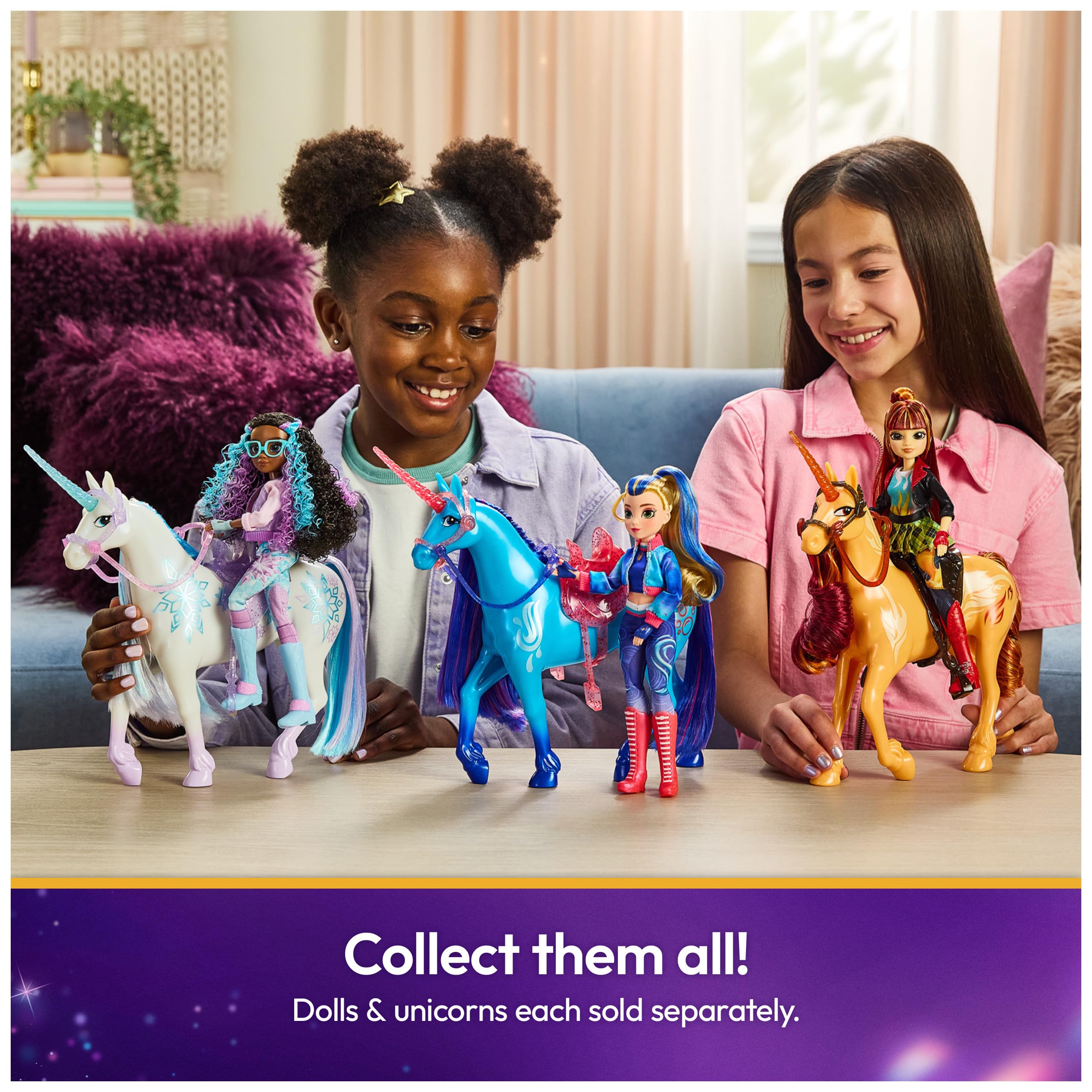 Unicorn Academy Bambola Isabel – La bambola originale della popolare serie Netflix, 24 cm, con capelli veri, vestiti e accessori rimovibili, per bambini dai 4 anni in su