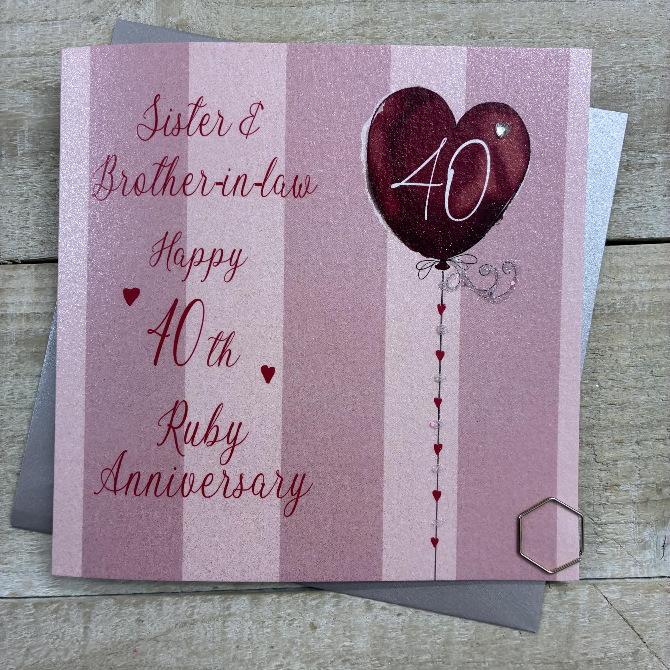 Sister & Brother-In-Law Ruby 40th Wedding Anniversary Card