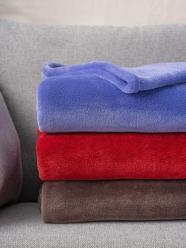 Miniatura 5 de Manta de franela de felpa, acogedora, cálida y cómoda, suave manta de vellón para otoño, para sofá, silla, cama, campamento y viajes, tamaño