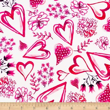 Shannon Studio Digital Minky Cuddle Love Me Fuchsia, Fabric by the Yard