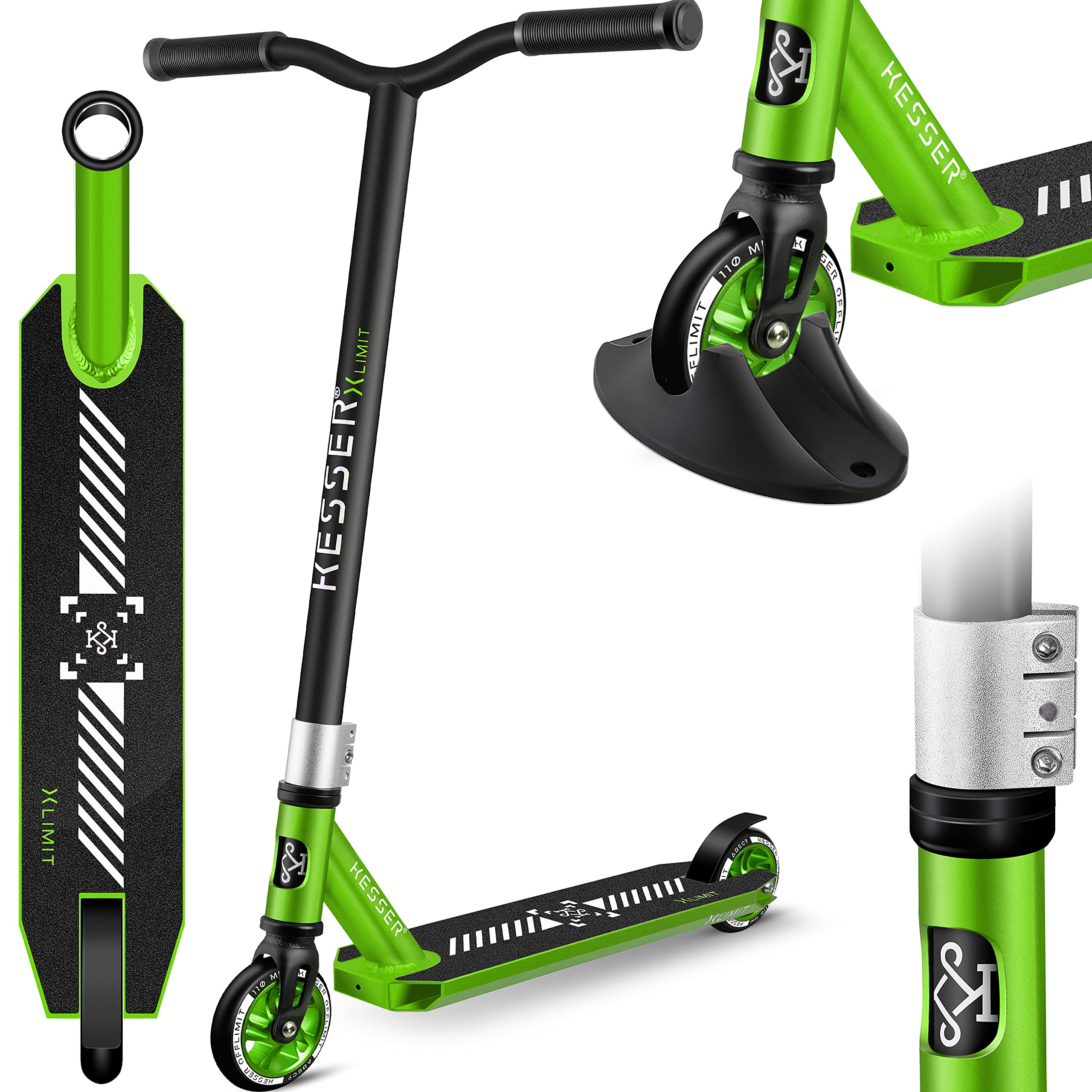 Monopattino Acrobatico KESSER GT-Limit - Sterzo 360° - Ruote PU 110 Mm - Cuscinetti ABEC 9 - Portata 100 Kg - Foto 2