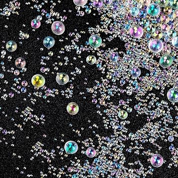 OIIKI 150g UV Resin Bubble Beads, Transparent Colorful Beads, No Hole Tiny Beads, Supplies Accessories for Molds Fillers Jewelry Making 0.4mm to 3mm