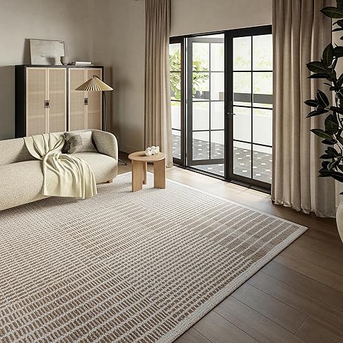 Rugs USA X Frenshe Interiors by Ashley Tisdale Montceito Tiled Wool Area Rug, 8x10, Taupe