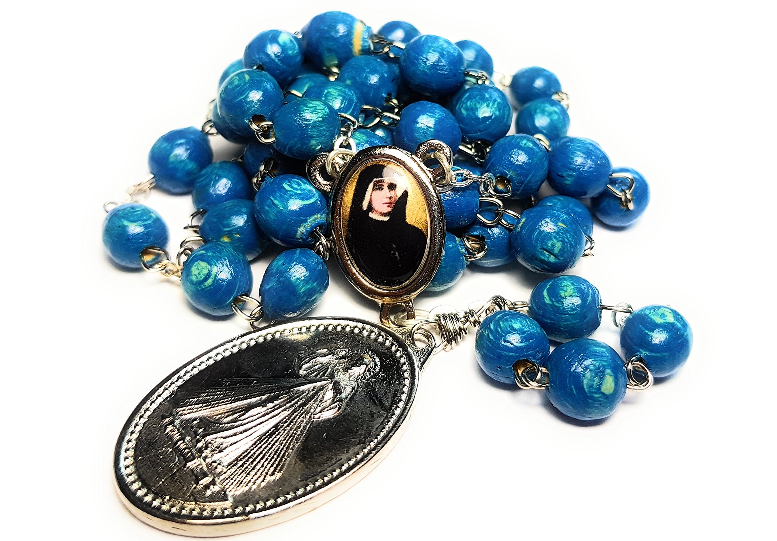 SANCTUM VERITAS Saint Faustina Kowalska True Relic Chaplet Apostle Divine of Mercy Miraculous Medal Jesus I Trust in You Chaplet Three O' Clock Prayer Poland Polish Novena