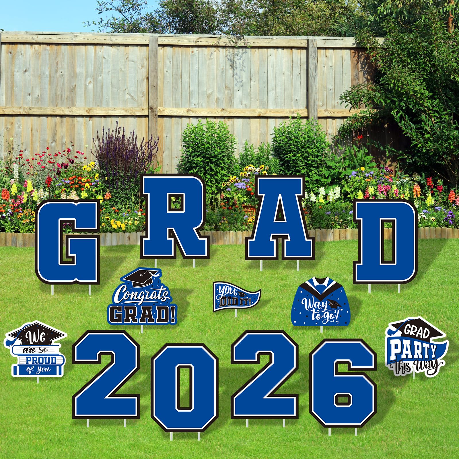 Photo 1 of Blue Themed Graduation Decorations 2026 - Graduation Yard Signs Class of 2026,Congratulate Graduation yard signs - Graduation Party Supplies for High School & Graduation Party Decorations