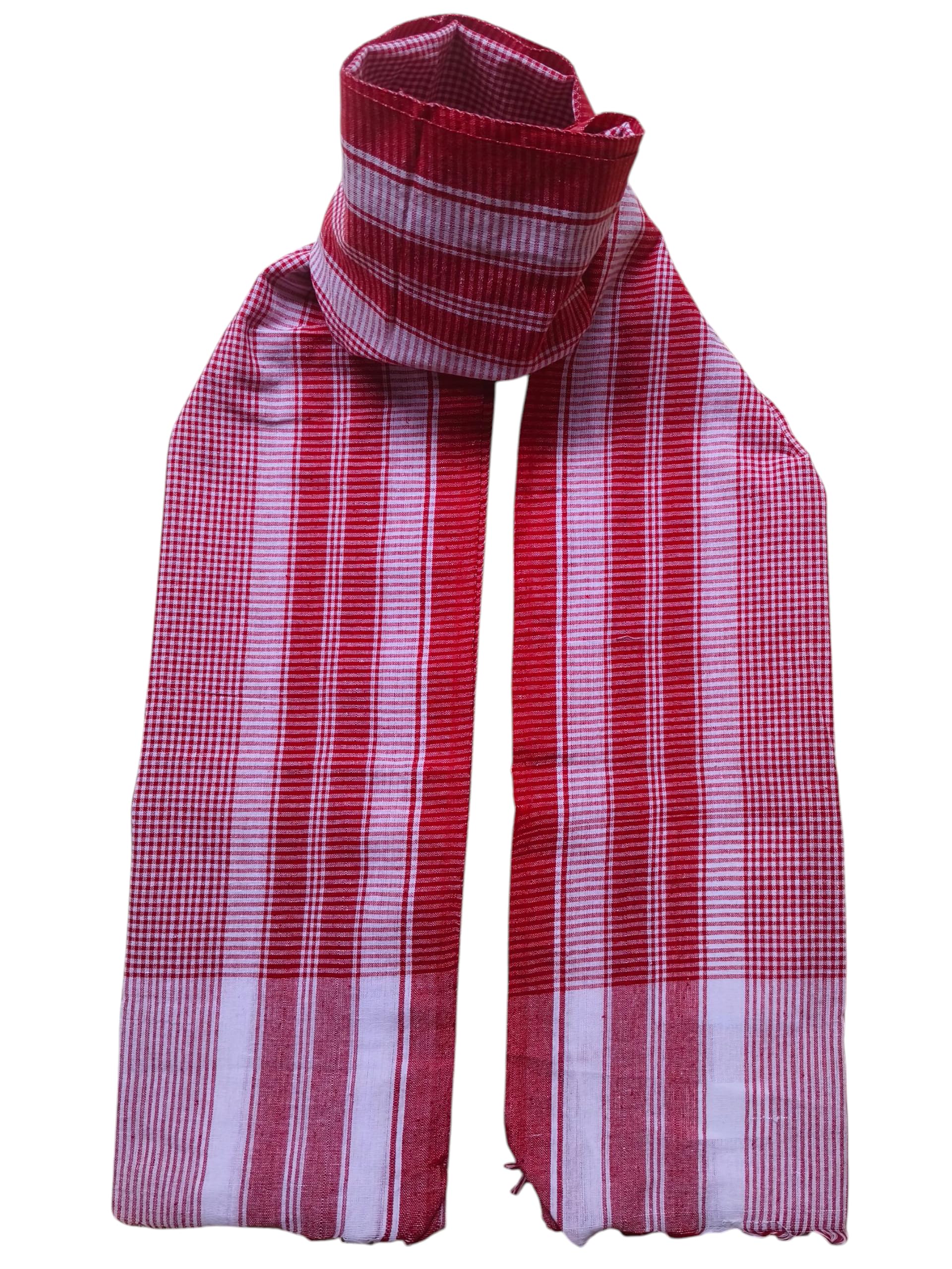 Very Soft Red Color Check Pure Cotton Madrasi Gamcha Bath Towel for Men,Women Skin Friendly,Bath and Beach use 32x66 inch, Pack of 1-image-43