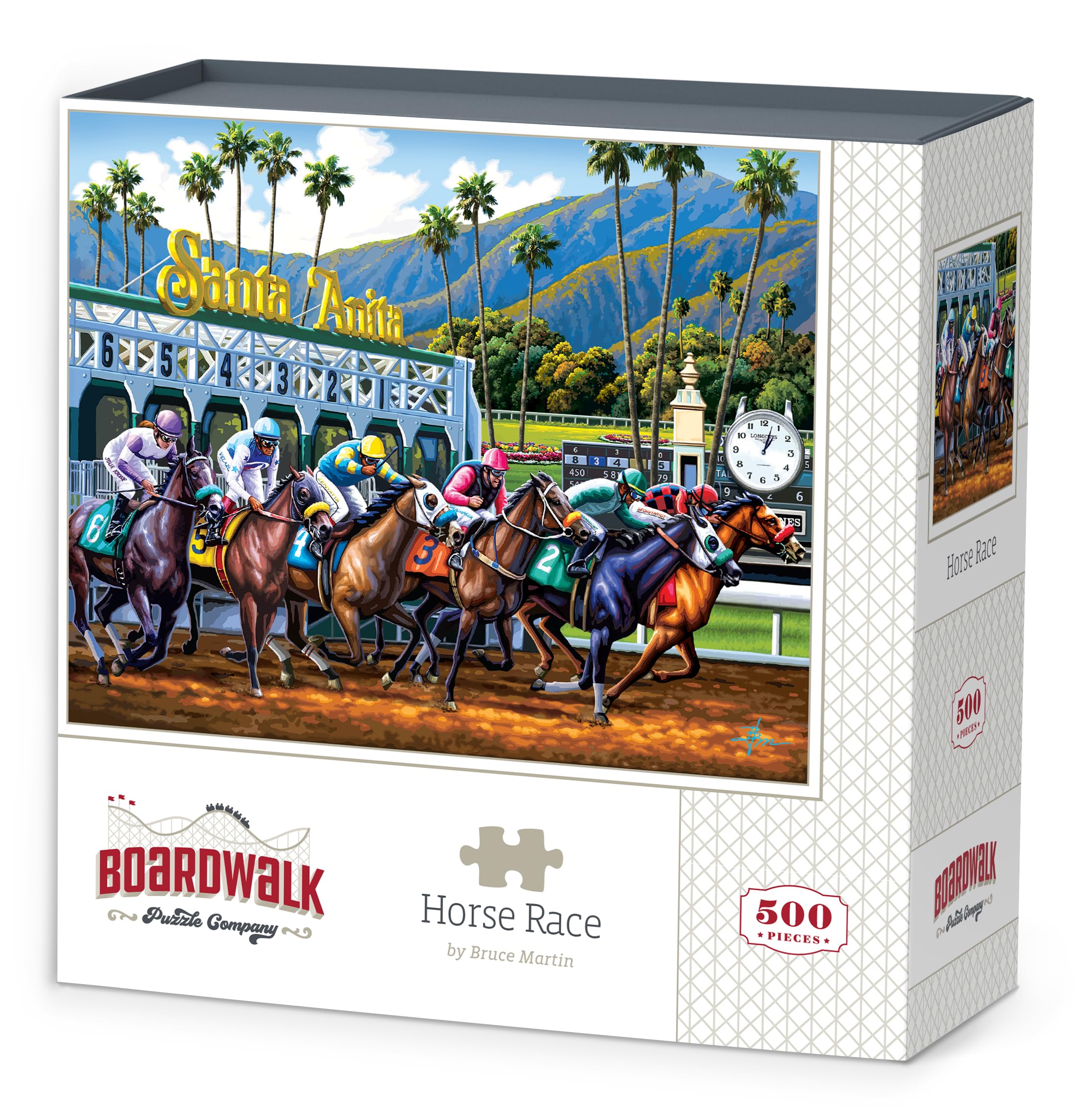Boardwalk Puzzles Horse Race, 500 Piece Jigsaw Puzzle for Adults, Made in USA