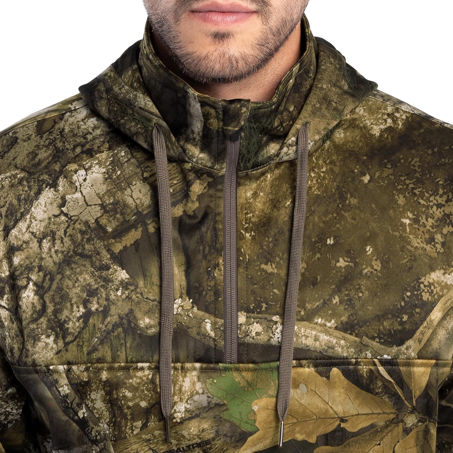 Realtree mens Half Zip Pullover Bonded Fleece Hoodie - Image 3