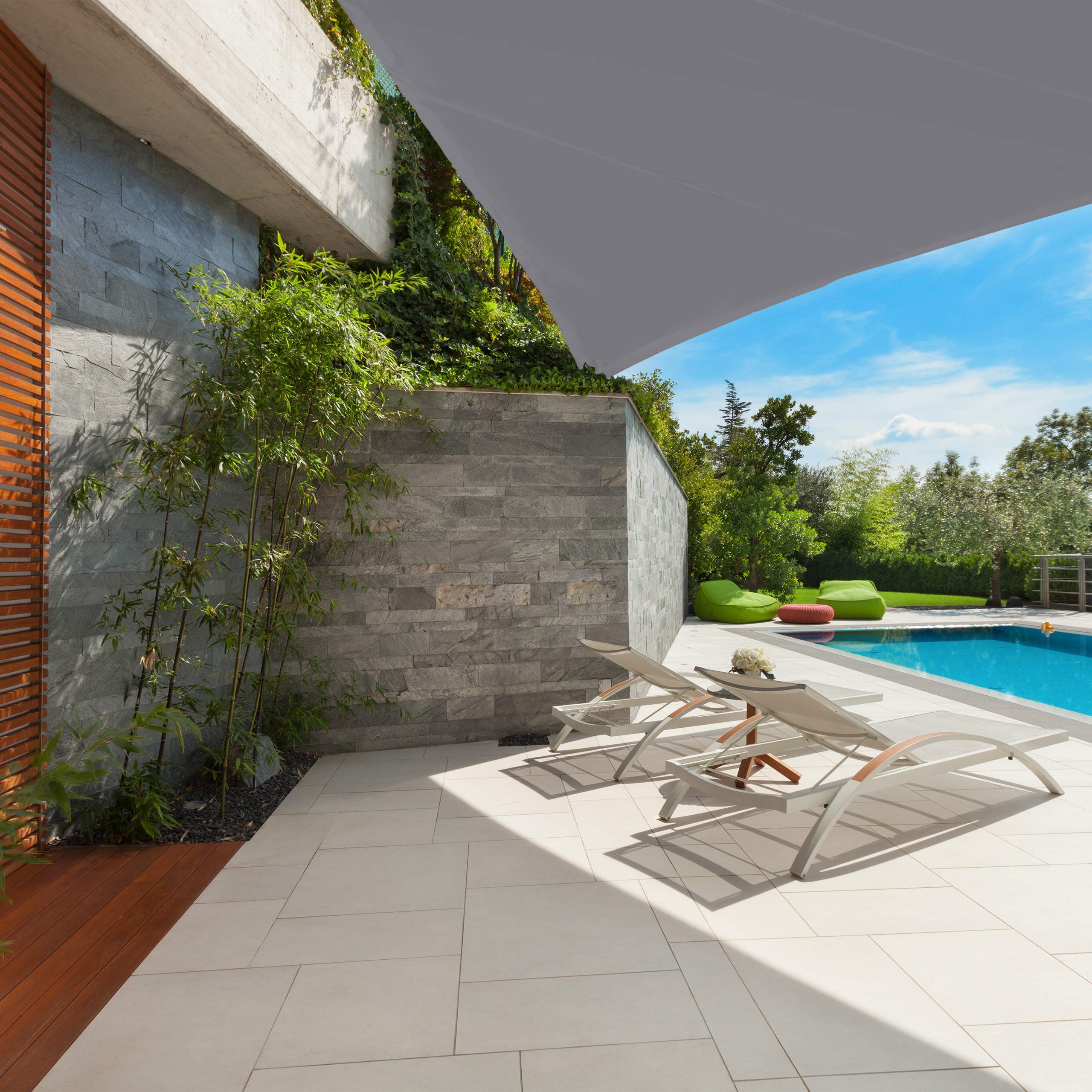 relaxdays Voile d’ombrage Triangle diffuseur d’Ombre Protection Soleil Balcon Jardin UV 6x6x6 m Toile imperméable, Gris