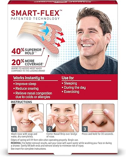 Miniatura 9 de Clear Passage Tiras nasales extra fuertes bronceadas 50 unidades  Funciona al instante para mejorar el sueño reducir los ronquidos y aliviar la