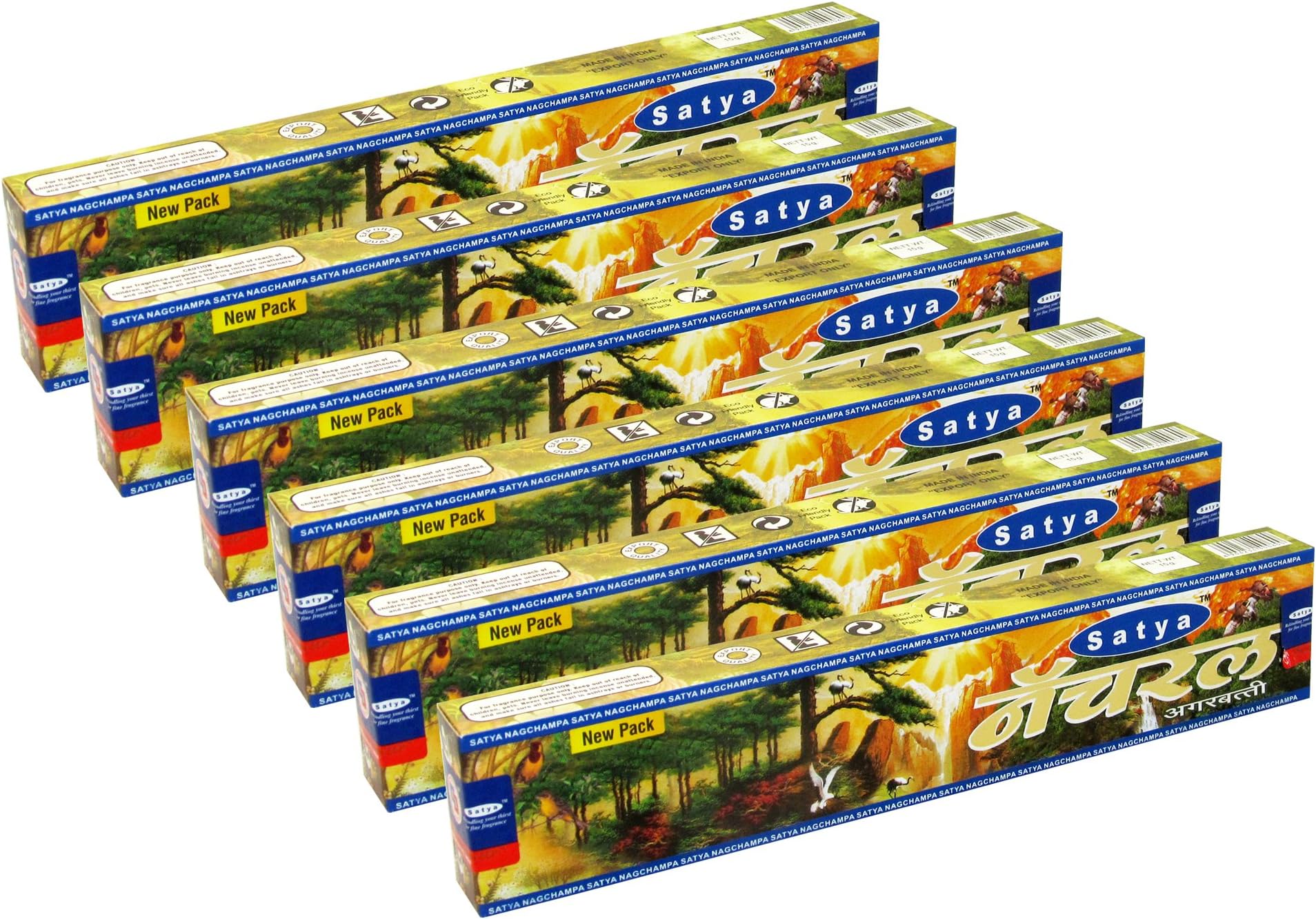 Satya Natural Agarbatti Pack of 6 Incense Sticks Boxes 15gms Each Supreme Quality Incense Sticks for Relaxation, Positivity and Peace