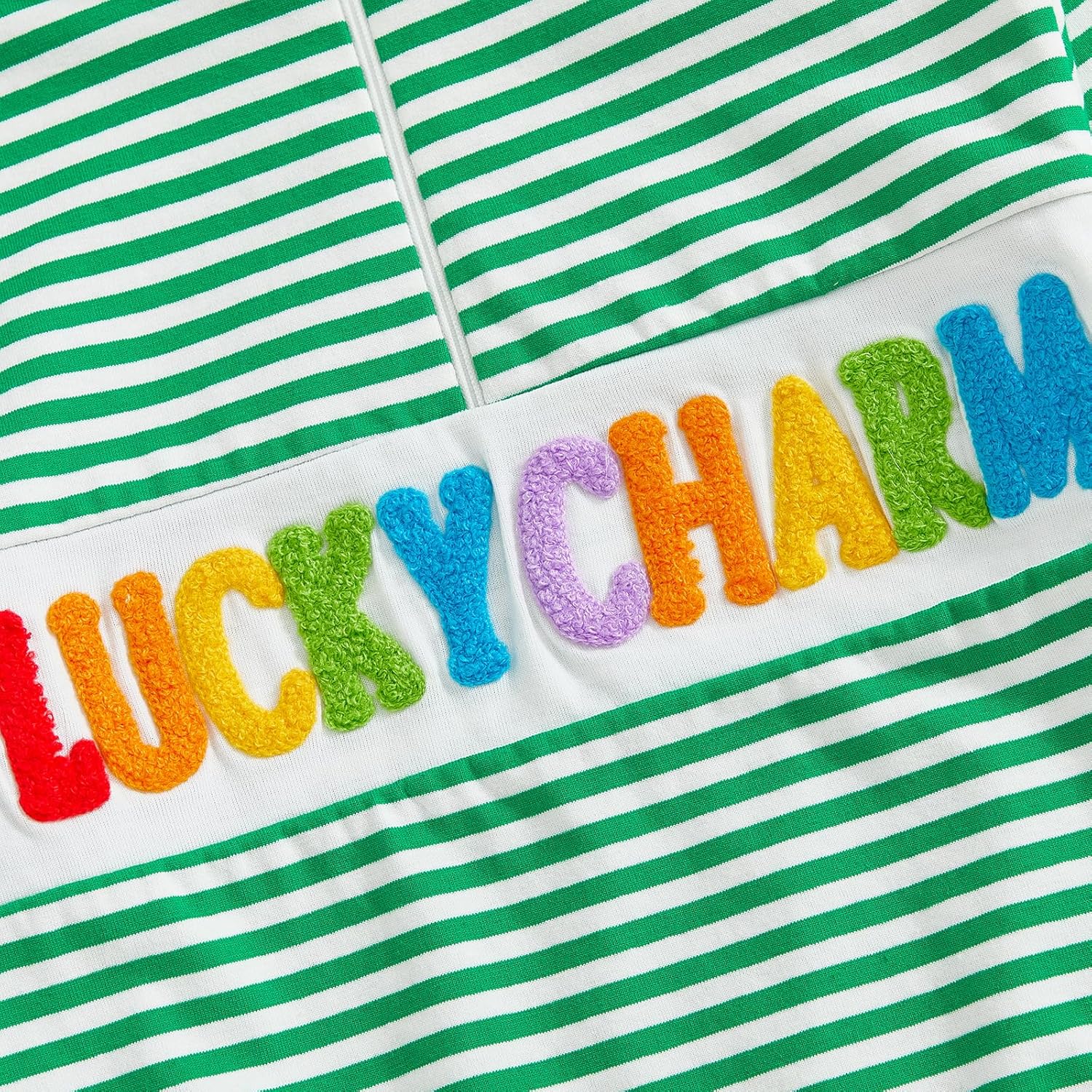 Toddler Baby Boy Girl St Patricks Day Outfit Collared Zipper Embroidery Sweatshirt Shirt Long Sleeve Pullover Tops - Image 5