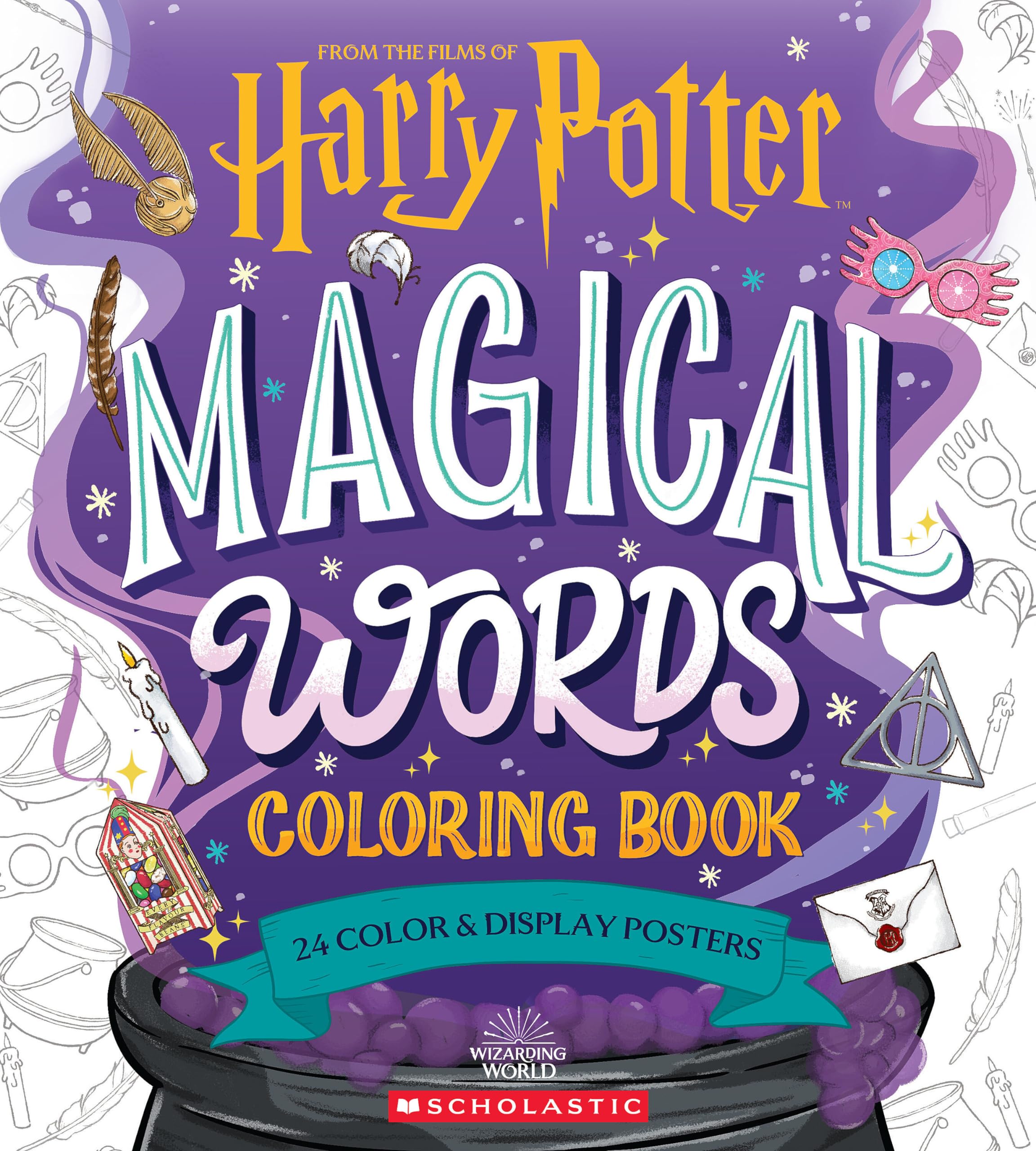 Magical Words Coloring Book: 24 Color & Frame Posters (Harry Potter)