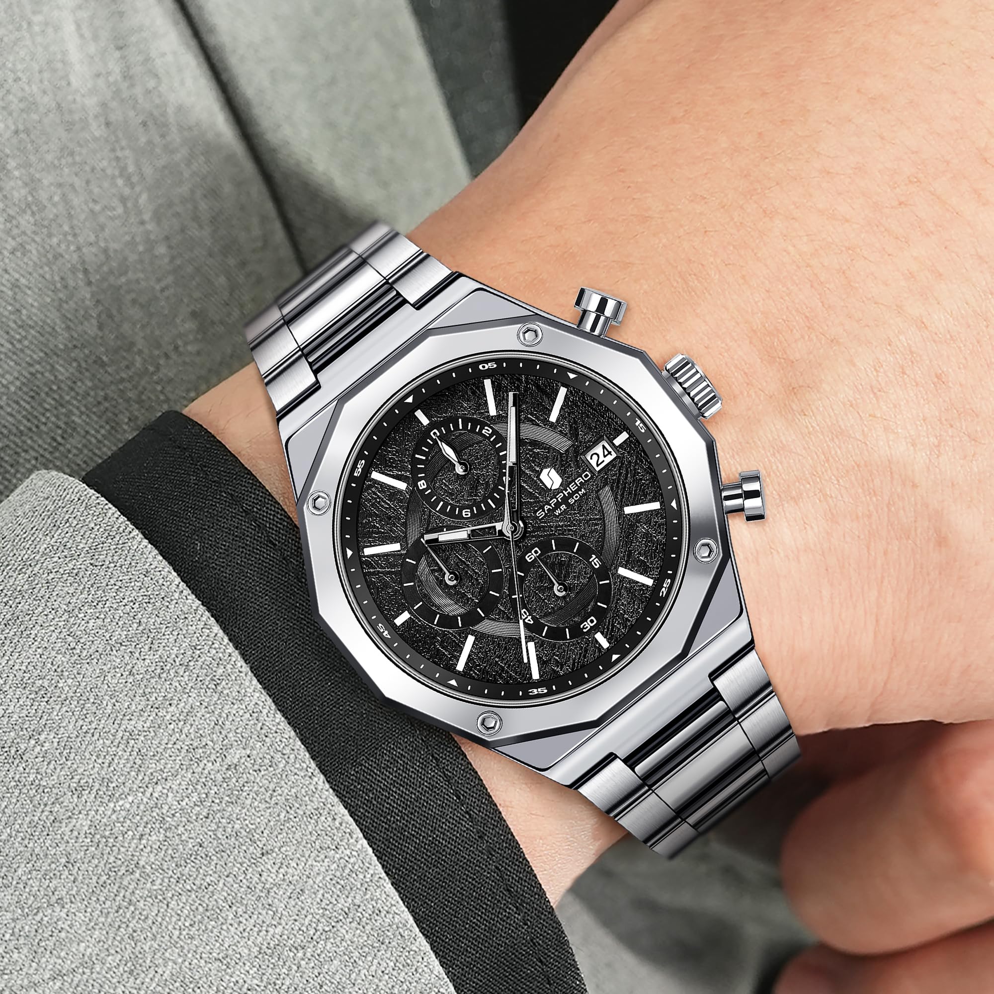 BENYAR BY Herrenuhr Uhren Herren Wasserdicht Herrenuhren Chronograph männer Armbanduhr für Herren Gold/Silber/Blau/Schwarz Eleganz Lederarmband/Edelstahl Quarz Geburtstags/Weihnachts