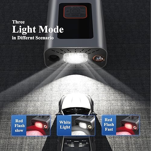 Miniatura 5 de Tire Inflator Portable Air Compressor, 150PSI Cordless Air Pump with Digital Pressure Gauge, Durable Metal Body, Auto Shut-Off and Built-in LED