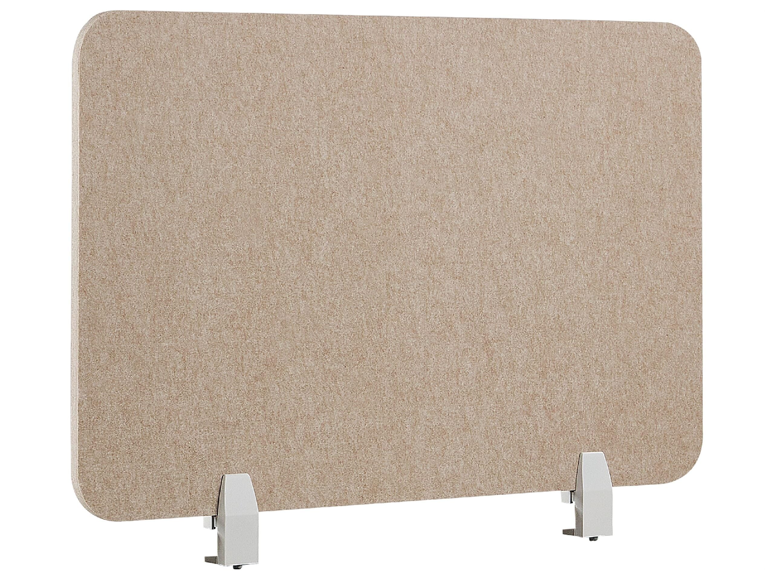 Beliani Panneau Séparateur de Bureau Acoustique et Visuel 80 x 50 cm en Polyester et Matériau Synthétique Beige Split