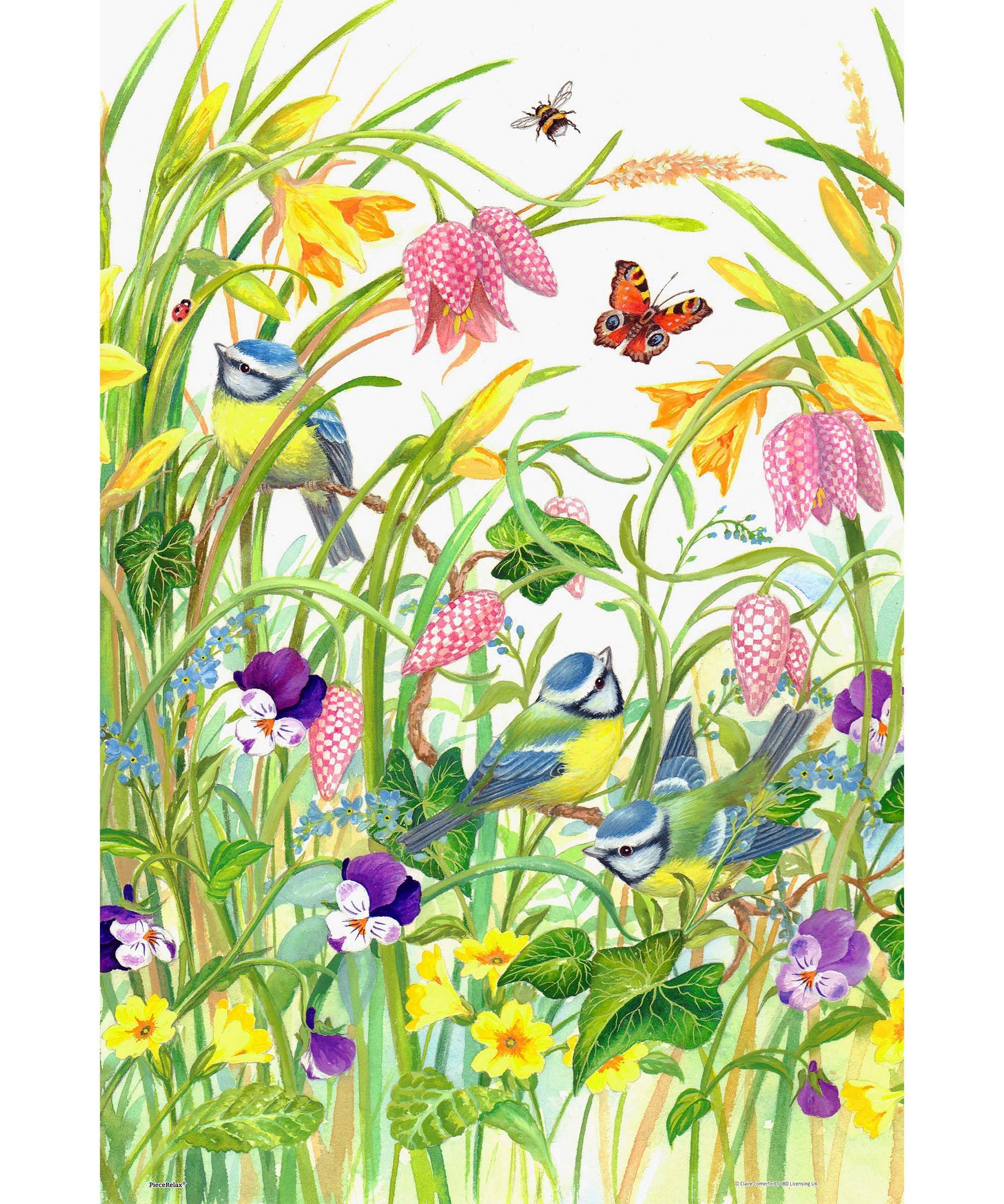 PieceRelax PieceClicks Plastic Jigsaw Puzzles for Adults 500 Pieces - Claire Comerford - Gentle Spring Breeze - 18.8 X 12.6 Inches, Most Satisfying Table Games, No Glue Needed [U1084]