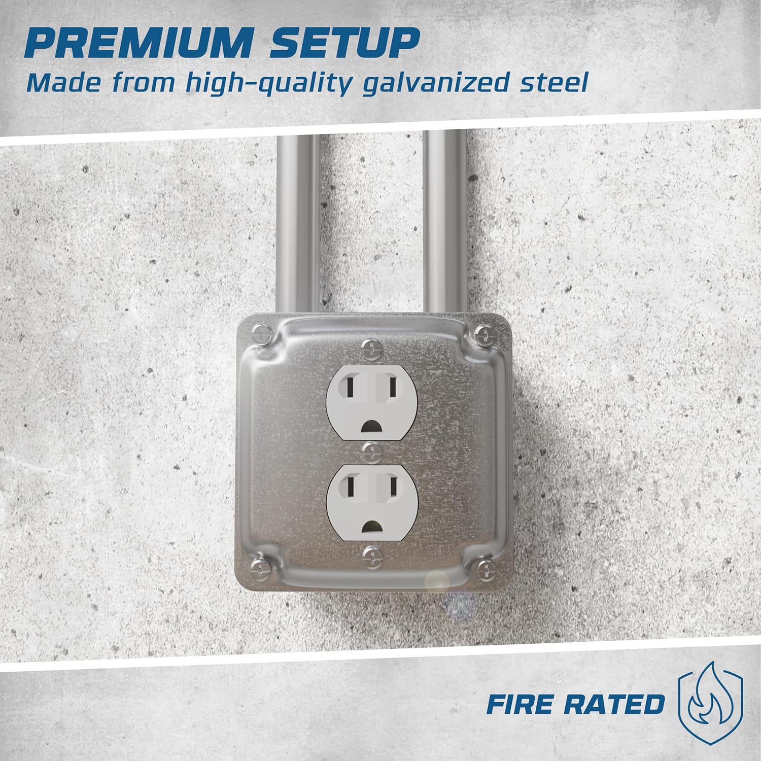 OHLECTRIC 4インチ引かれた正方形の電気ボックス| 1/2インチ&amp;3/4インチのノックアウト付き深さ2-1/8インチ