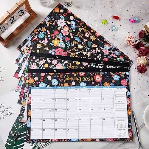 Miniatura 7 de Calendario de escritorio 2024-2024 de enero de 2024 a diciembre de 2024, 16.8 x 12 pulgadas, 12 calendario mensual de escritoriopared 2 en 1, papel