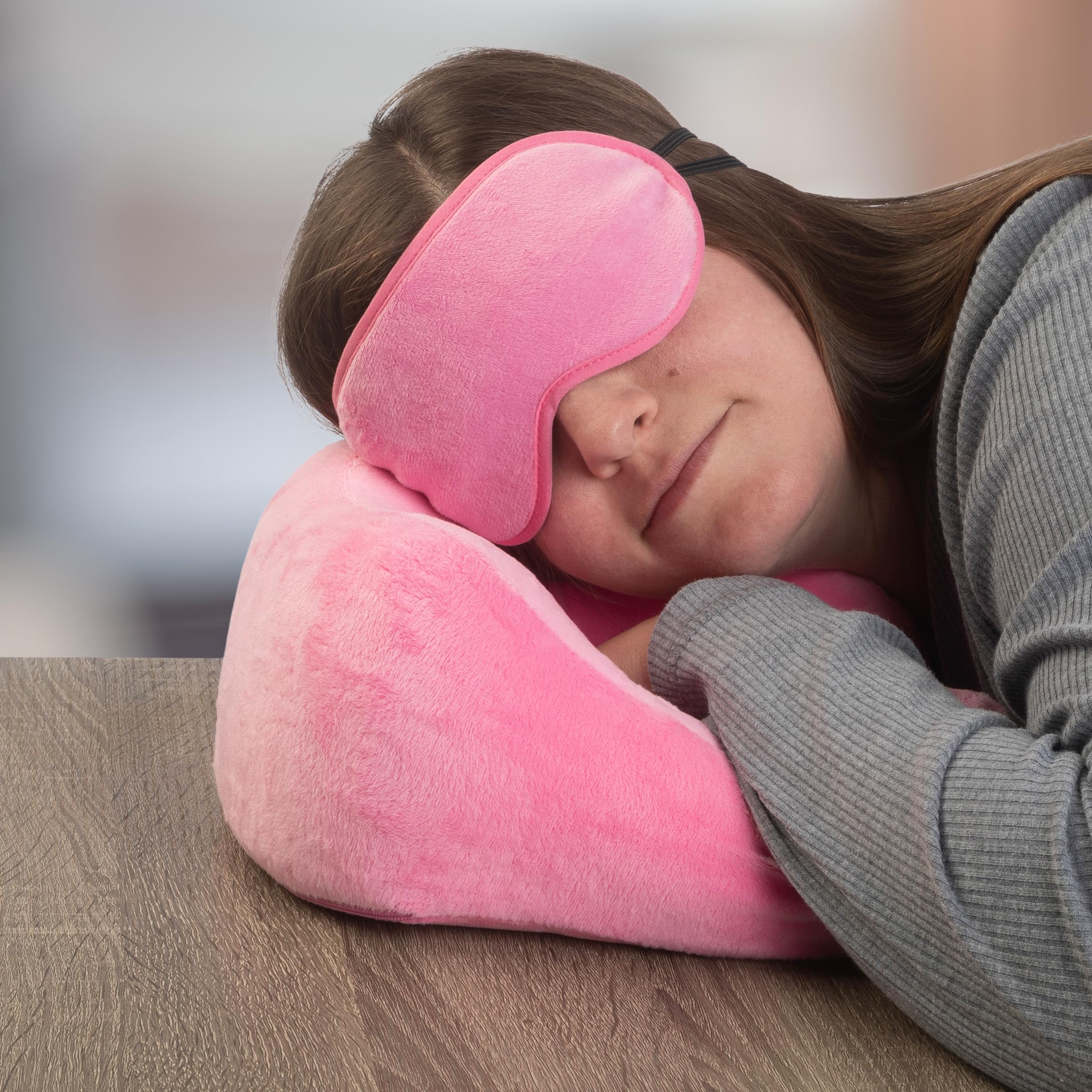 Amazon.com: Home-Complete Travel Pillow Set, Pink, 3-Piece-Set