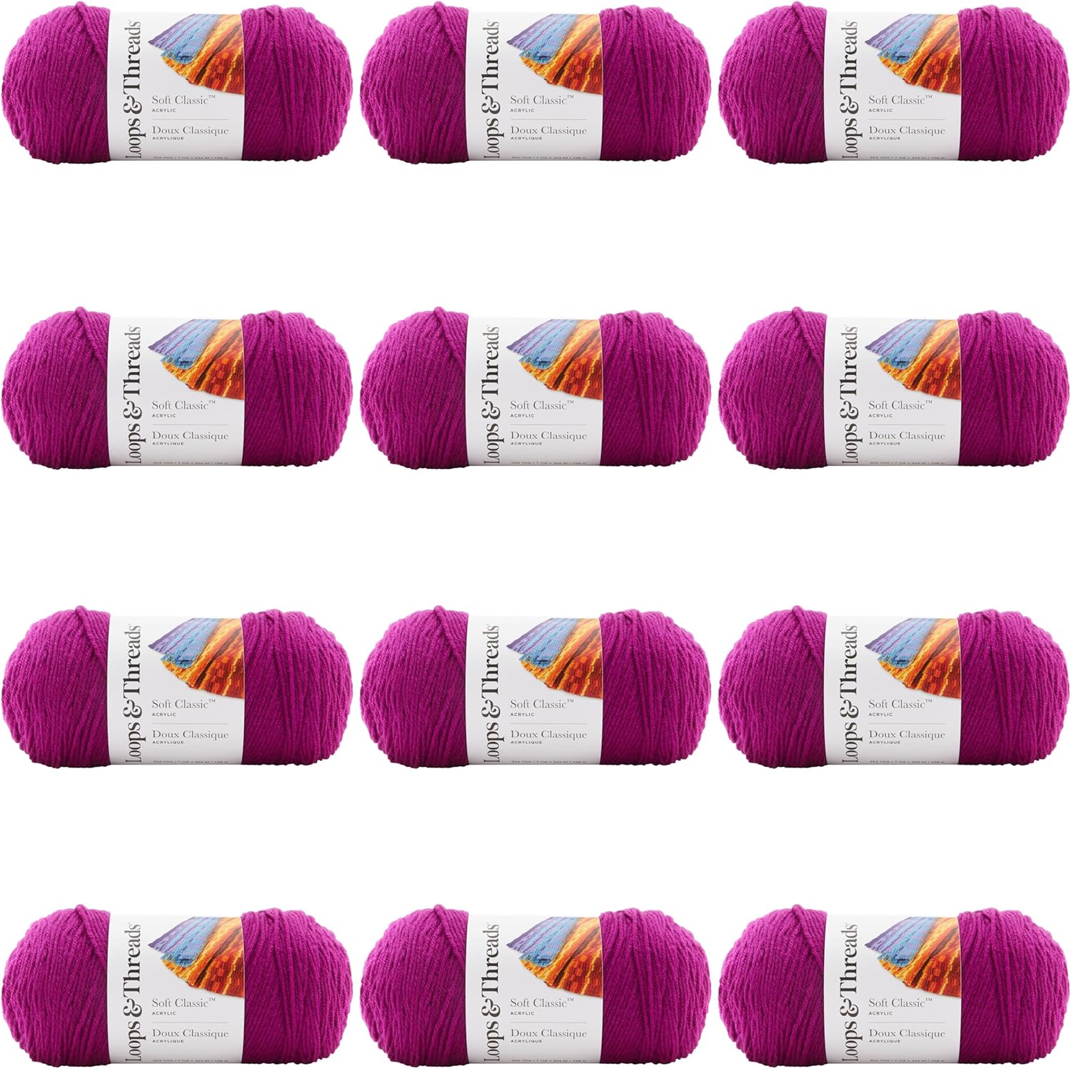 MICHAELS Bulk 12 Pack: Soft ClassicTM Solid Yarn by Loops & Threads