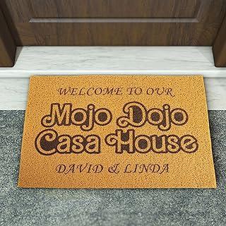 Mojo Dojo Casa House Doormat,Personalized Text/Monogram Welcome Door Mat for Front Door/Garden/Front Porch,Non-Slip Rug for New Home House Housewarming Gift