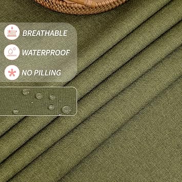 Olive Green Tablecloth Rectangular 55x95 Inch Waterproof Wipeable