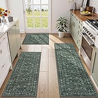 Vista 12 de Juego de 3 alfombras de cocina de otoño de KIMODE, alfombras de cocina boho desgastadas antideslizantes lavables, alfombras largas de cocina
