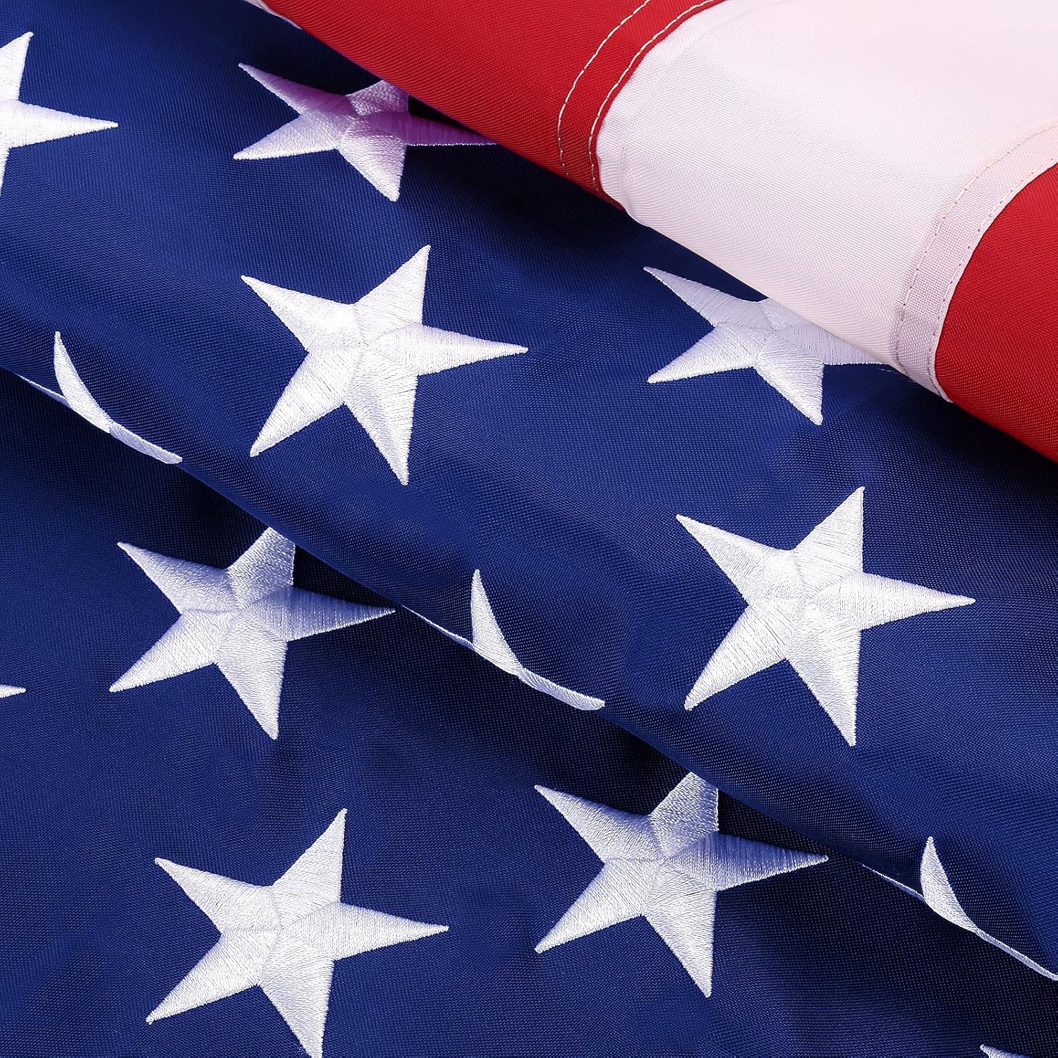 American Flag 6x10 Outdoor - Heavy Duty Nylon US Flag 6x10 Feet, American Flags for Outside, USA Flag with Beautiful Embroidered Stars, Sewn Stripes and Brass Grommets