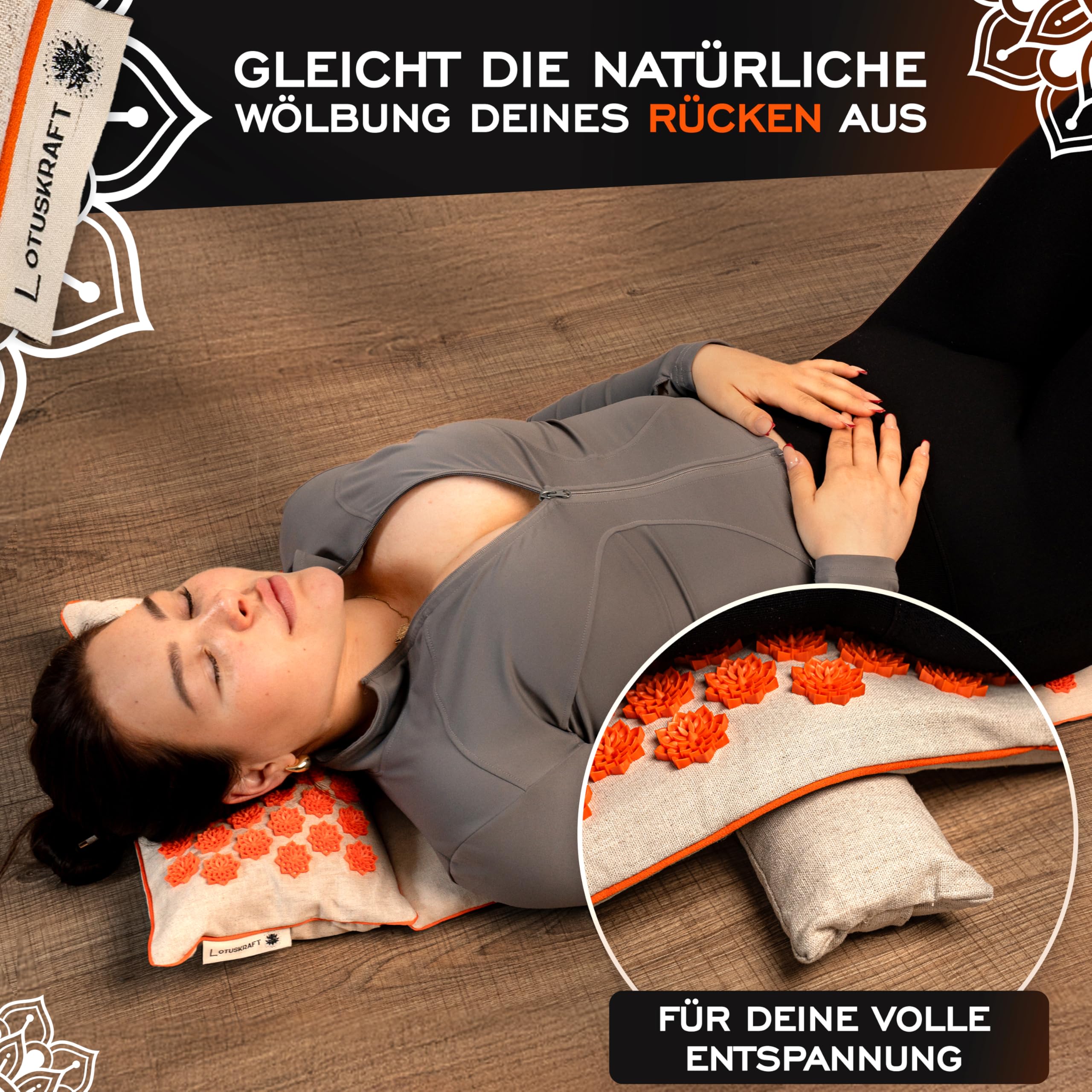 5 in 1 Akupressurmatte Set mit Kissen Ganzkörper | Akupunkturmatte für Entspannung im Rücken Nacken & Füße | Nagelmatte Stachelmatte Fakirmatte Acupressure Mat Entspannungsmatte XXL