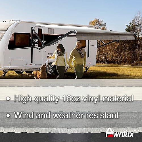 Miniatura 3 de Awnlux - Toldo retráctil modular motorizado negro para autocaravana, juego completo de montajes para autocaravana, 5 rueda, remolques de viaje,