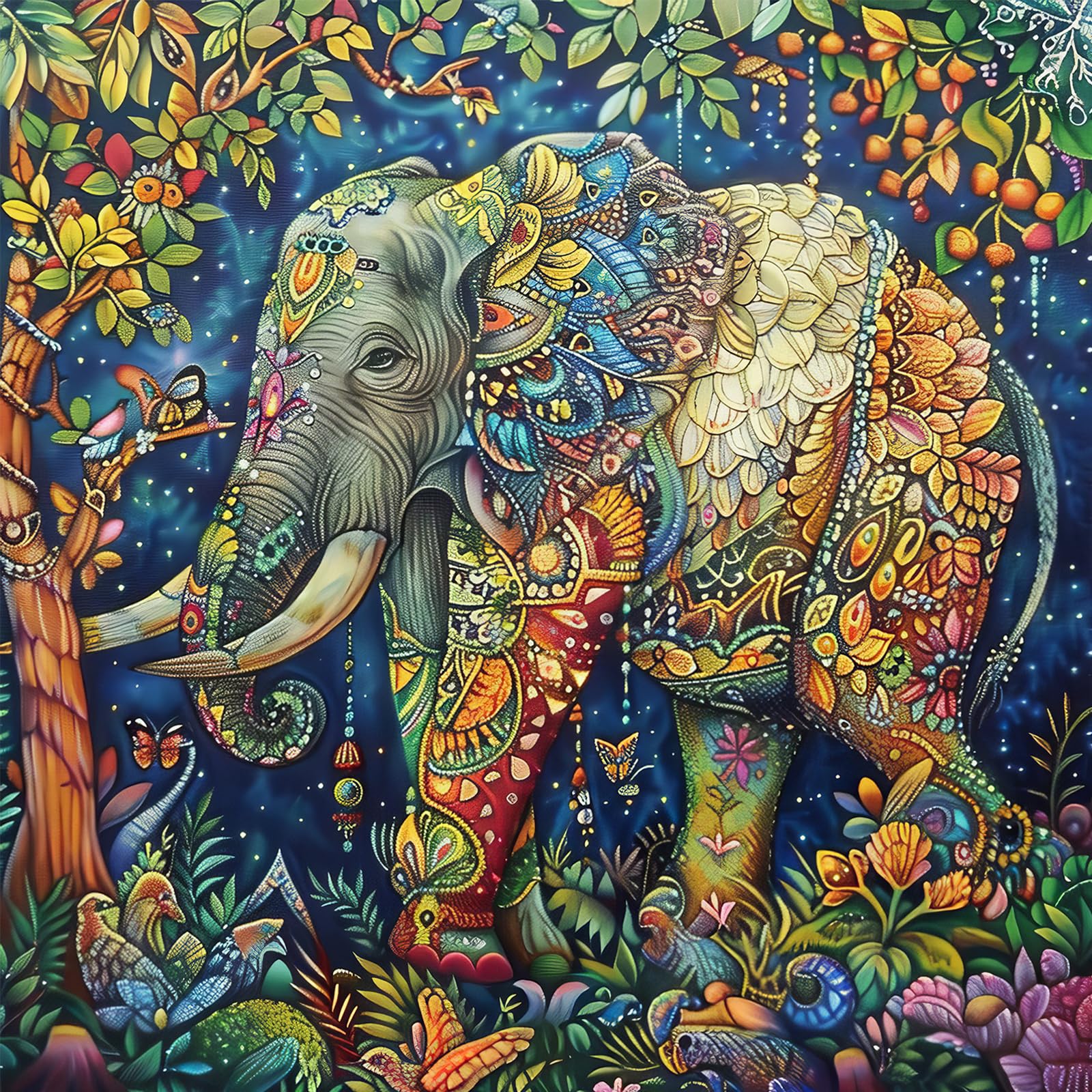 Bullglesup Puzzles for Adults 1024 Pieces, Elephant Jigsaw with Poster Letter on Back, Unique Pieces Fit Well No Dust (22.8"x22.8")