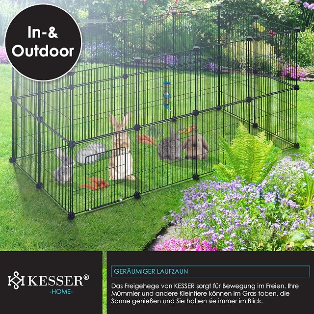 Foto 5 de 8 de KESSER® Recinto Exterior para Conejos de Malla metálica XXL, Incl. Puerta, recinto para Animales pequeños