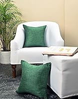Vista 4 de Juego de 2 almohadas decorativas para sofá cama, almohadas decorativas de sala de estar, almohadas rústicas, fundas de almohada sólidas de seda