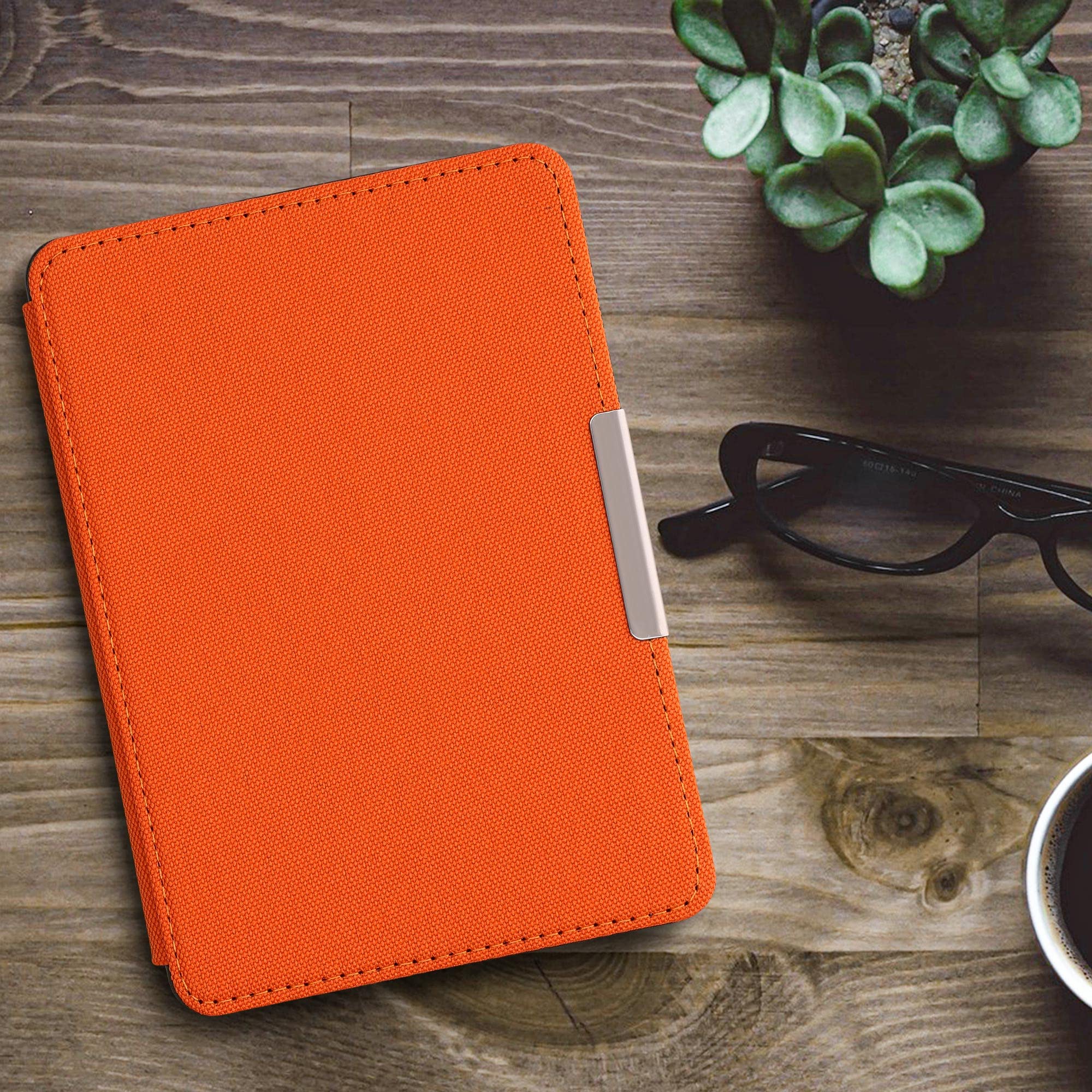 Funda compatible con Amazon Kindle Paperwhite - Funda protectora de nailon para lector electrónico - Naranja 2