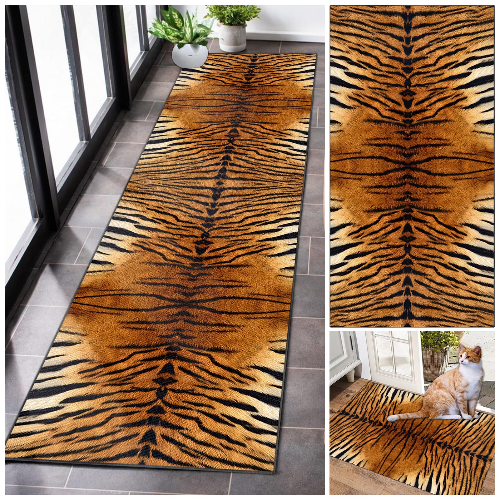 Runner Rugs for Hallway Long Non Slip Kitchen Rubber Back Carpet Runners Washable Hall Rug Carpet Floor Mat Narrow Corridor Carpet for Living Room Entryway Laundry Room Bedroom Hallway 80 x 260 cm