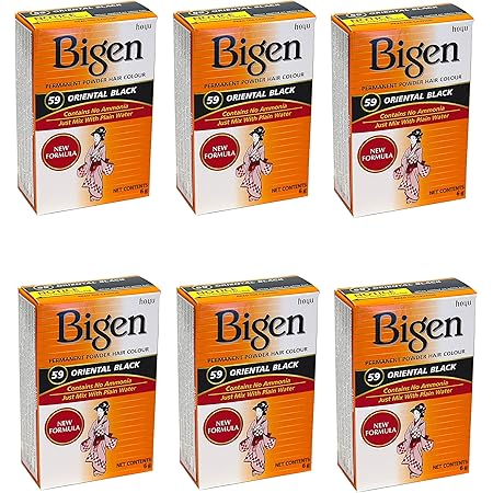 Amazon Com Bigen Permanent Powder Hair Color 59 Oriental Black 1 Ea Pack Of 6 Beauty