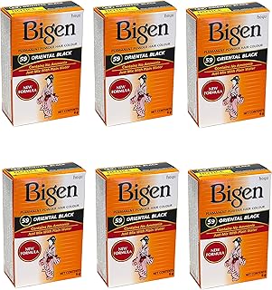 Bigen Permanent Powder Hair Color 59 Oriental Black 1 ea (Pack of 6)