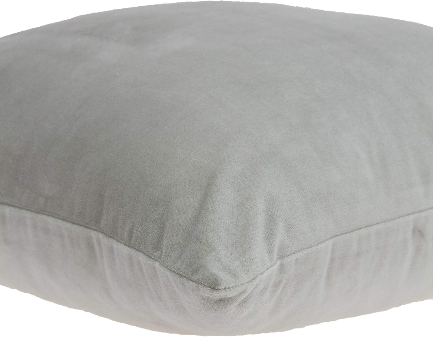HomeRoots 334007 18 x 7 x 18 in. Transitional Gray Solid Pillow Cover with Poly Insert