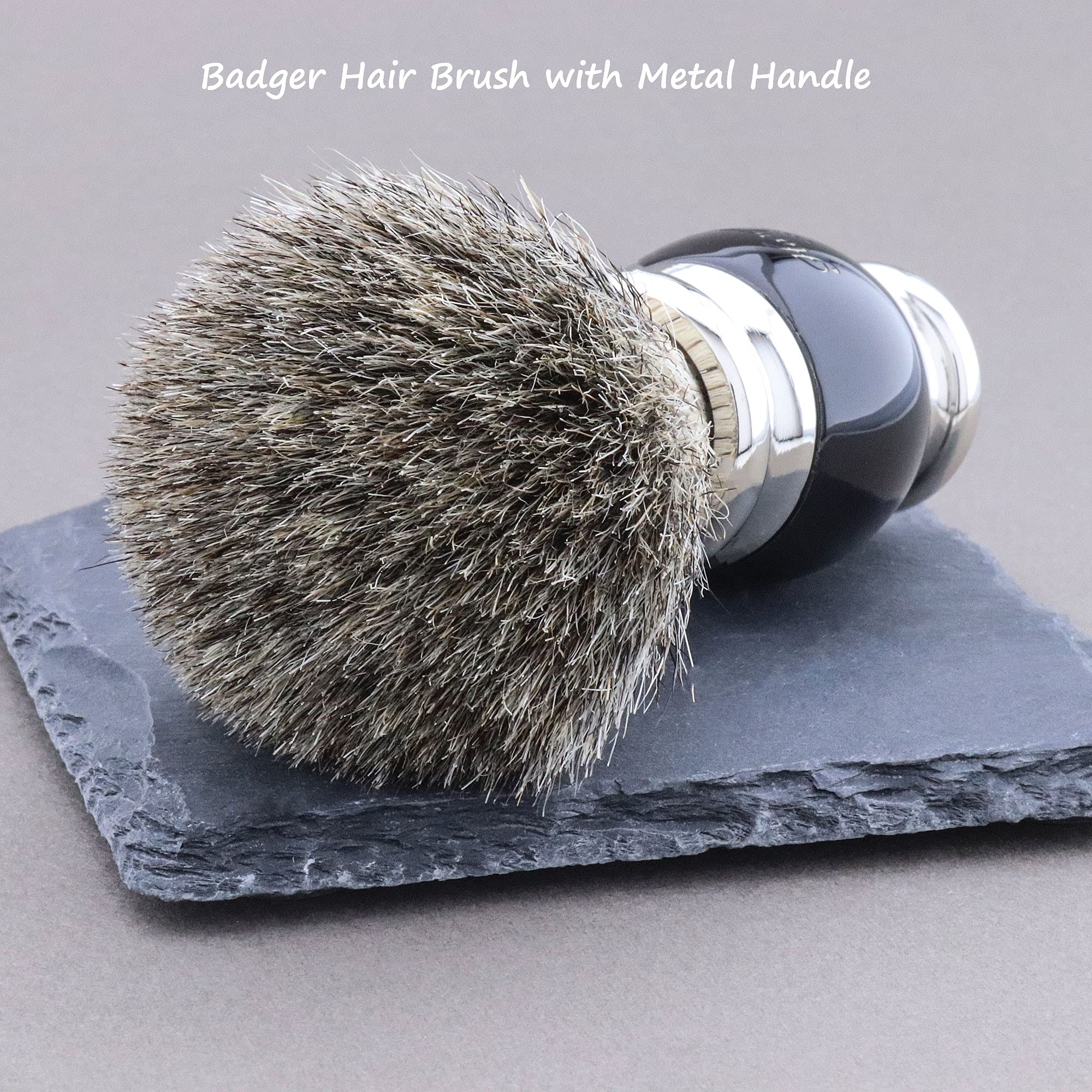 Haryali London Blaireau de rasage – Blaireau de rasage – Design élégant et unique – Blaireau en poils de blaireau – Couleur noire élégante – Un parfait assortiment à votre kit de rasage