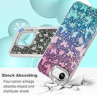 Vista 688 de I-MGAE-IN-AR - Funda diseñada para iPhone 12 y 12 Pro, diseño de mariposa plateada brillante, funda protectora de poliuretano termoplástico, suave