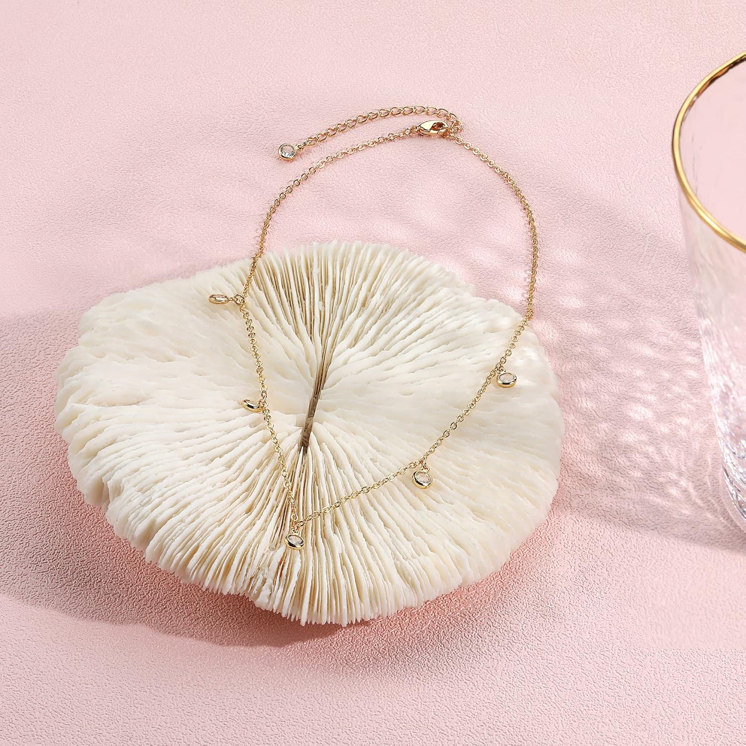 Tewiky Dainty 14k Gold Plated/Silver Cubic Zirconia Necklaces for Women, Simple CZ Jewelry Necklaces Trendy Gifts - Image 6