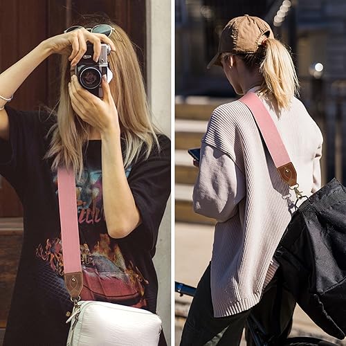 Miniatura 9 de Correa para bolso, correa de hombro ancha de cuero de caballo loco de 2 pulgadas, repuesto ajustable, correas cruzadas bordadas de jacquard