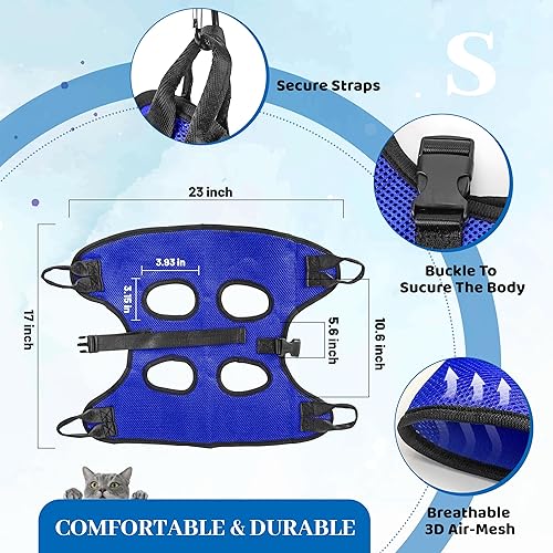 Miniatura 2 de PatiencET Hamaca de Aseo para Perros, Hamaca de Aseo para Mascotas para Gatos y Perros, Soporte para Perros para Corte de Uñas, Cabestrillo para