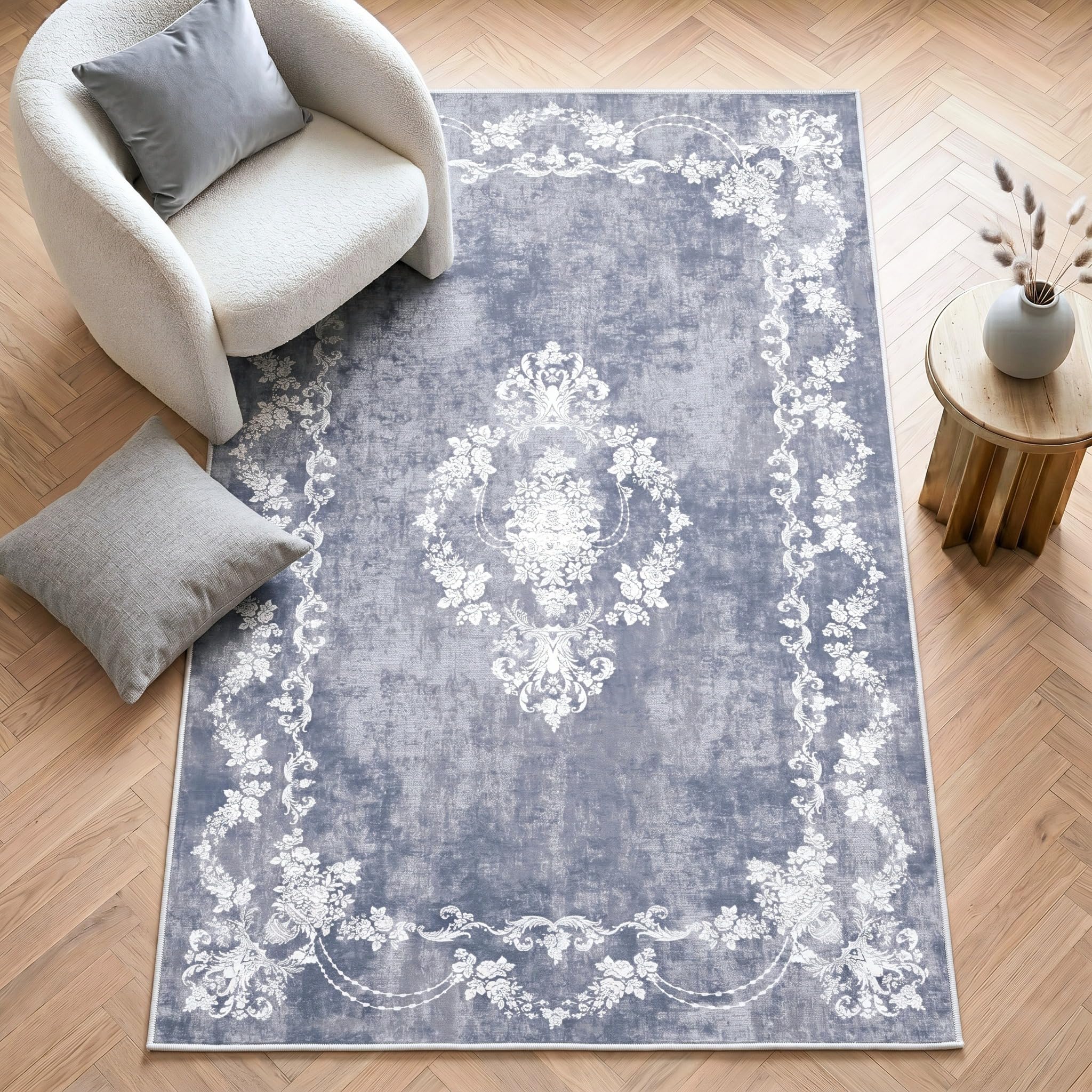 Imperium Homeware Machine Washable Rug, 120x170cm, Non-Slip Backing, Short Pile, Non-Shedding, Pet-Friendly — Area Rug for Living Room & Bedroom, Imperial Grey — image 1