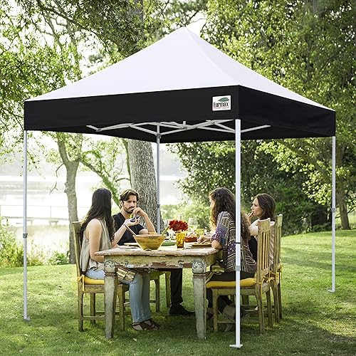 Miniatura 4 de Eurmax USA Canopy - Cubierta superior de repuesto para toldo desplegable de 10 x 10 pulgadas, paquete de 4 bolsas de peso (blanco y negro)