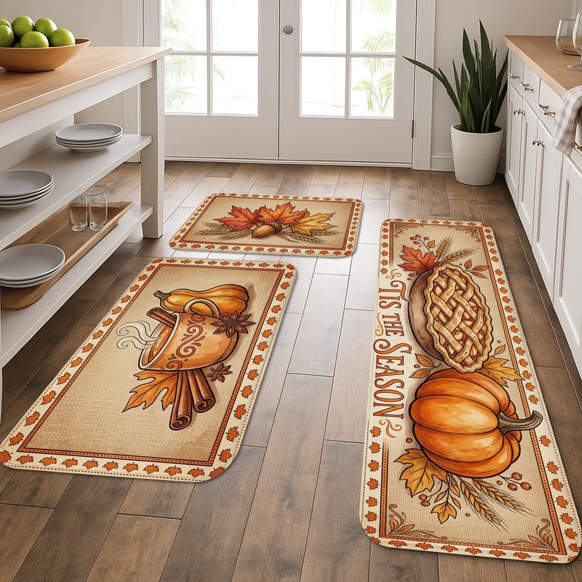 Tapis de cuisine rustiques motif citrouilles pour réchauffer l'ambiance de votre lavabo